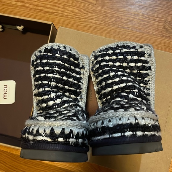 Mou Black and Cream Knitted Winter Boots - Picture 13 of 15